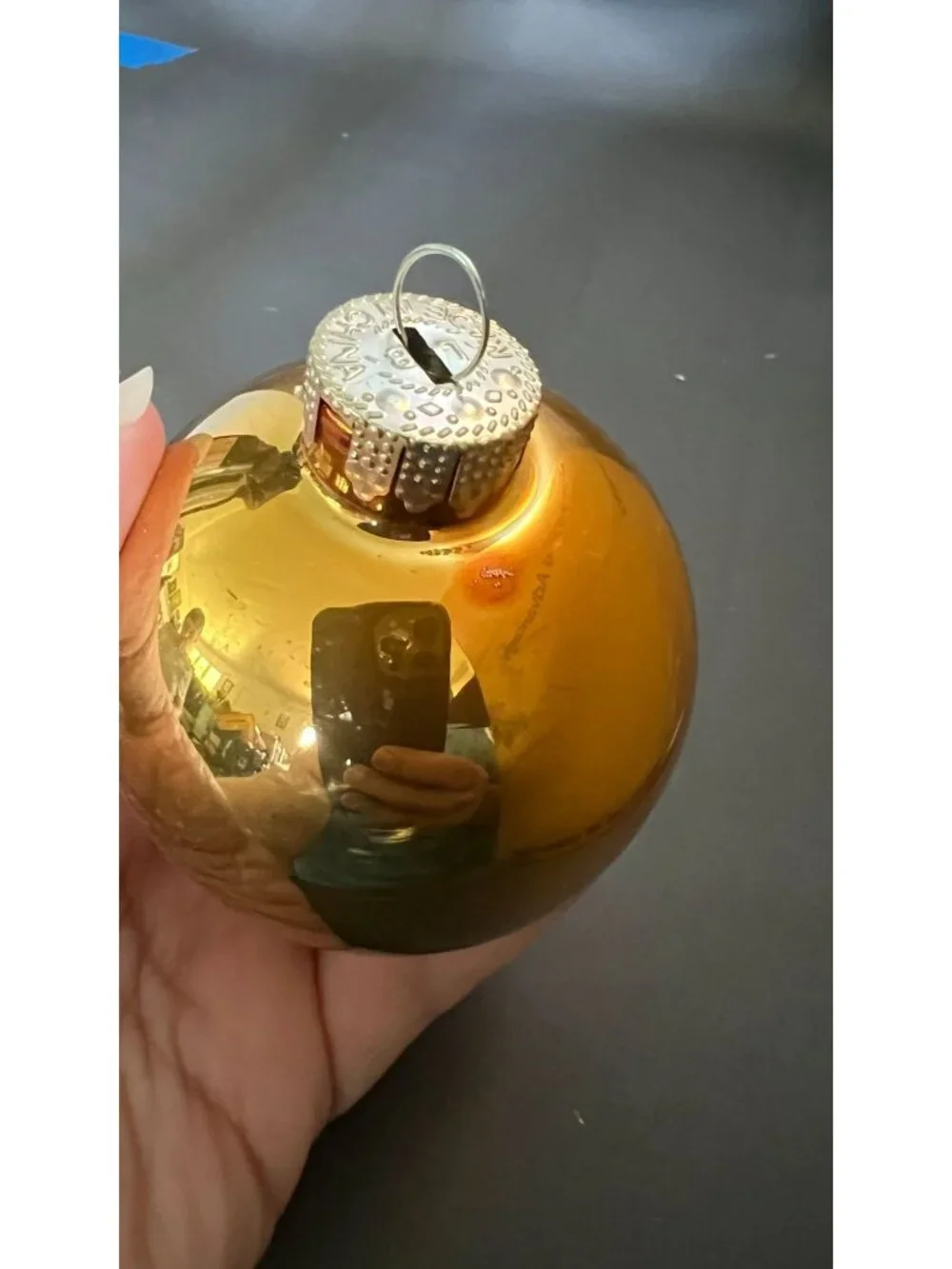 Shiny Red & Gold Christmas Ornaments In Wicker Basket